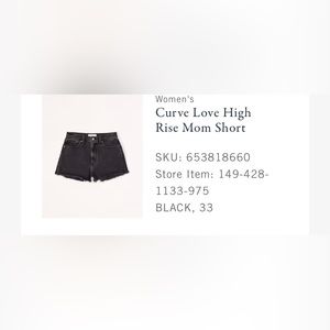 Womens A&F Curve Love high rise mom short